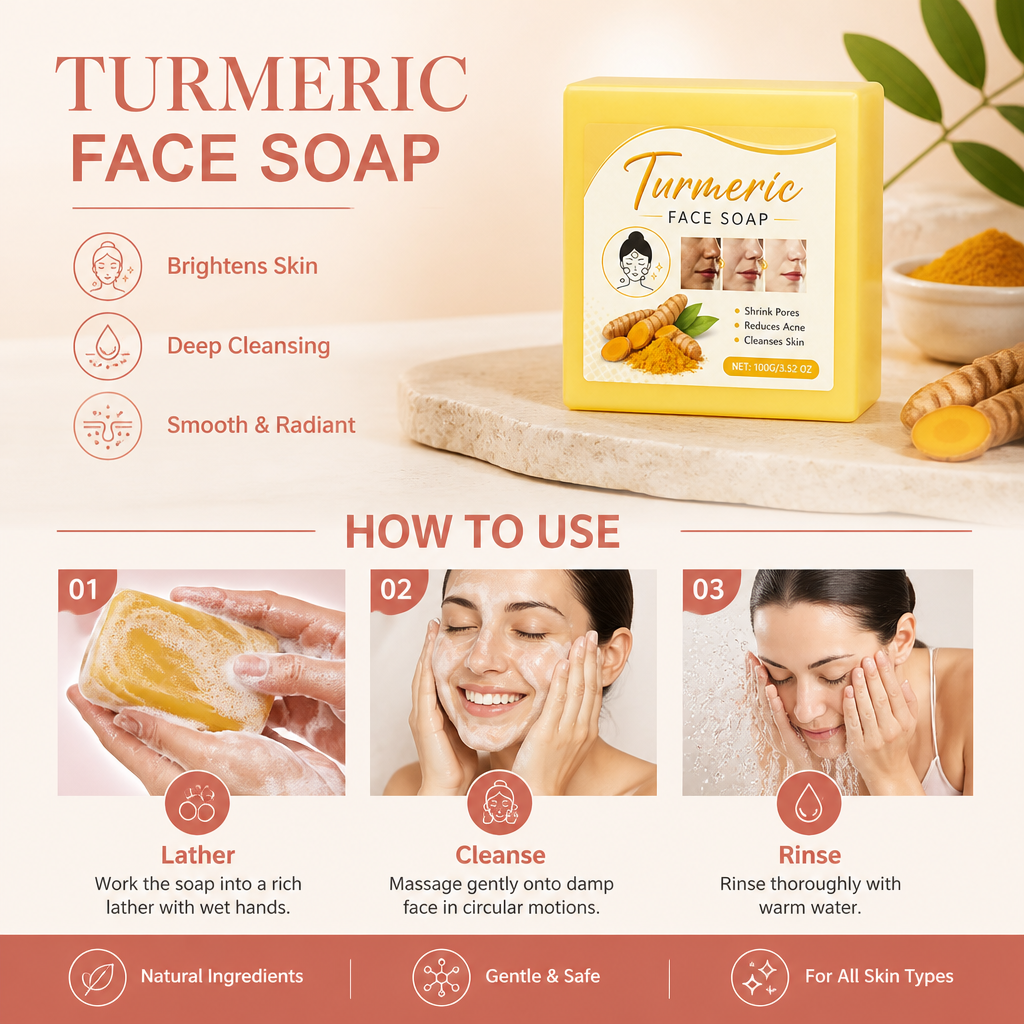 Turmeric Facial Cleansing Bar – Gentle Brightening & Hydrating Care