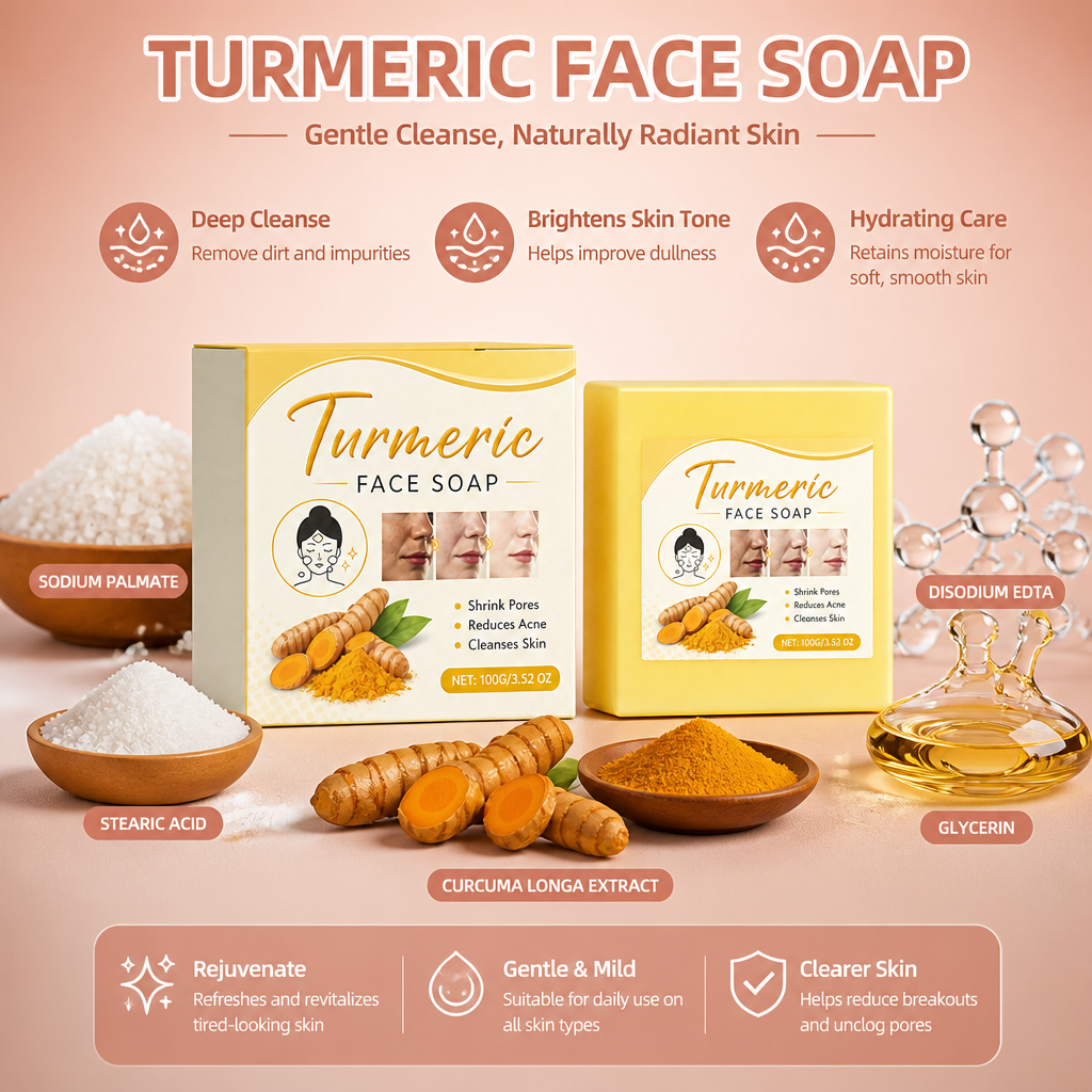 Turmeric Facial Cleansing Bar – Gentle Brightening & Hydrating Care