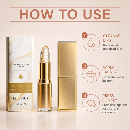 Transfer-Proof Color-Changing Lip Balm with Hyaluronic Acid & Gold